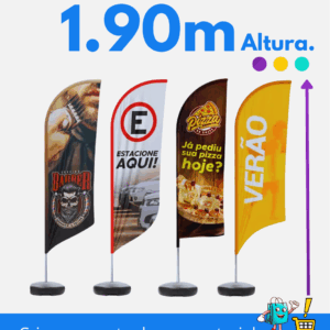 1 Wind Banner 1.90m altura Completo para Piso