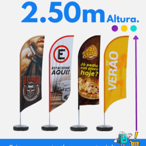 1 Wind Banner 2.50m altura Completo para Piso M