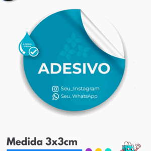 Adesivo Brilho 3x3cm cartela 100 unidades
