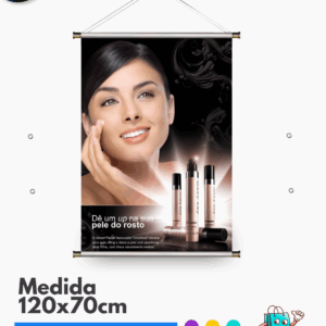 1 Unid. Banner 120x70cm | Bastão e Cordinha - Impressão 1 lado