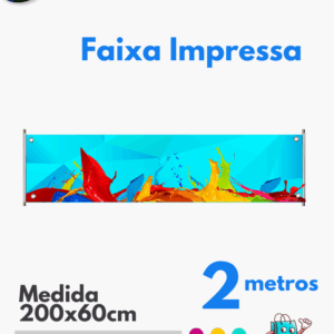 1 Faixa - 2mts largura x 60cm altura em Lona Brilho